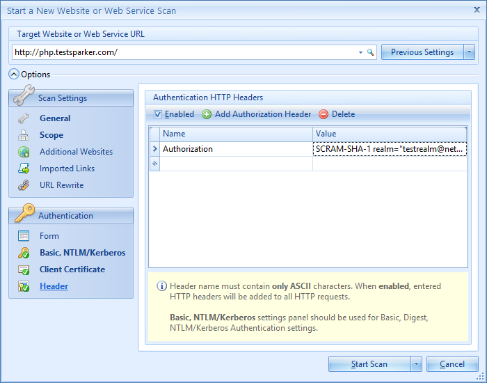 HTTP Header Authentication Desteği